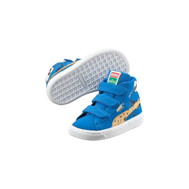 Puma Suede Mid Sesame Durable Non-Slip Velcro Casual Sneakers Baby Sneakers Blue 361678-01