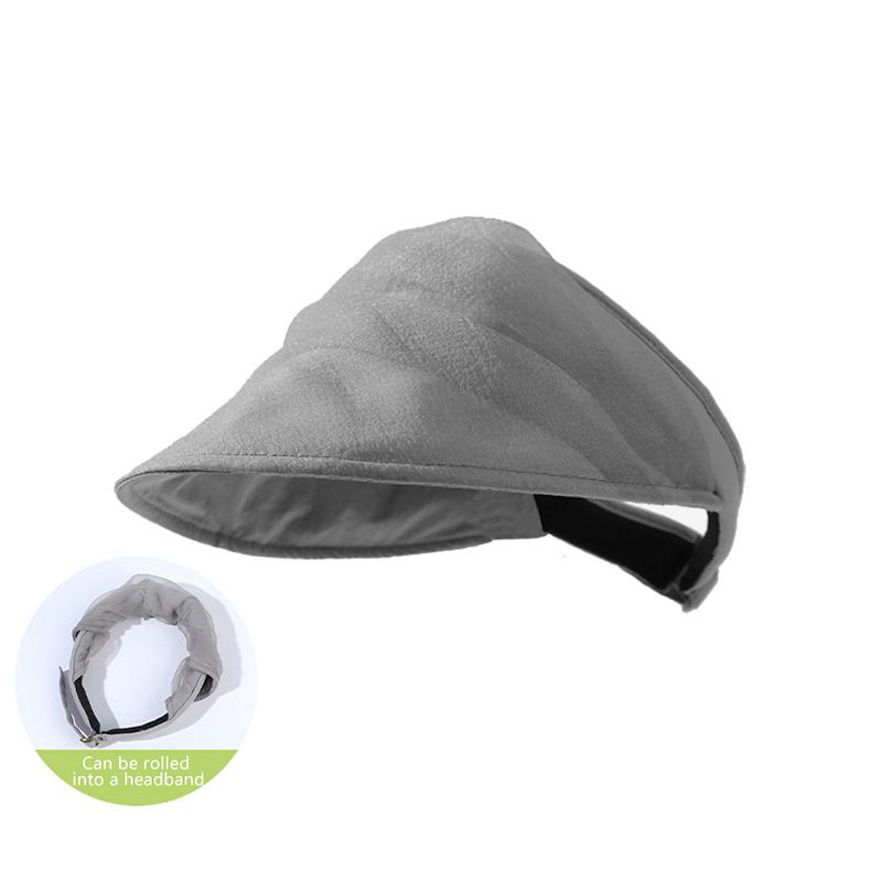

Летняя шляпа от солнца с пустым верхом для женщин и девочек, однотонная органза, повседневная солнцезащитная шляпа для улицы, большие поля, пляжная шляпа от солнца, подарки серый