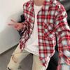Men's Summer Long Sleeve Retro Plaid Shirt: Versatile, Trendy, and Loose-Fit