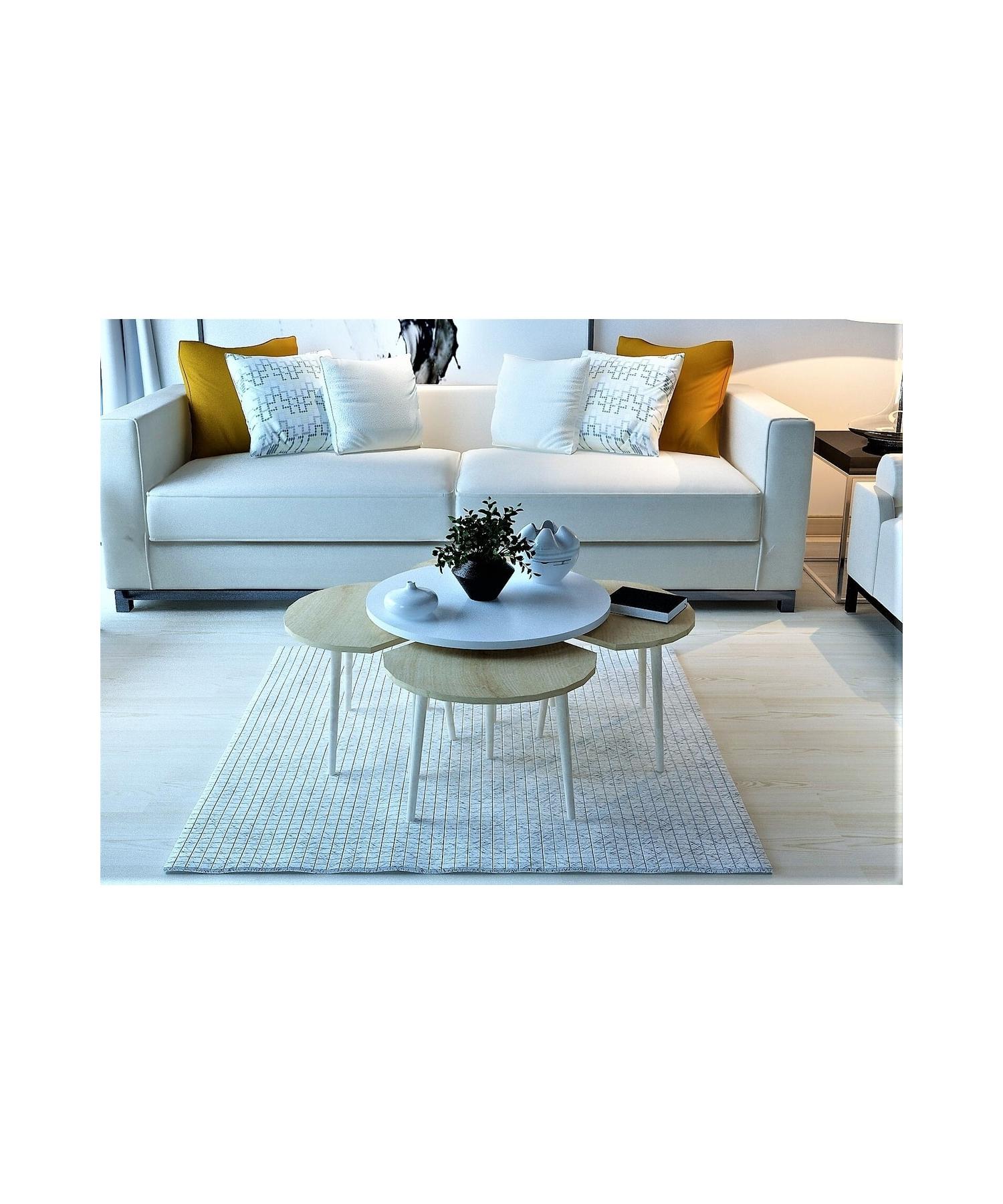 

Flora Pissa Coffee Table 5-Piece (oak+white)