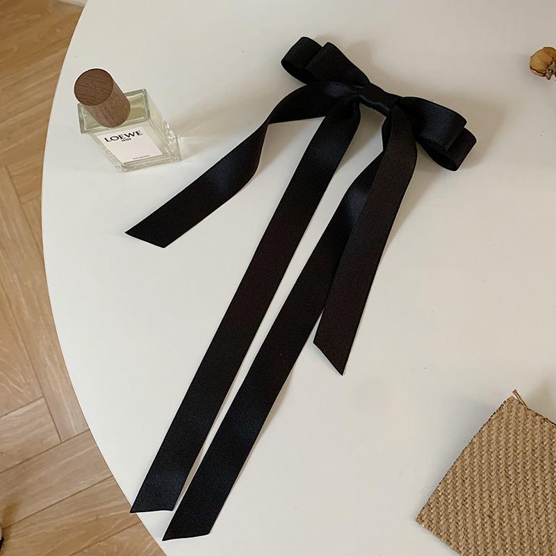 

Lystrfac Black Ribbon Bow Hairpin For Women Girls Bangs Clip Hair Ring Korean Hair Accessories Barrettes Headdress