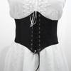 Pu Leather Corset Belt Elastic Punk Gothic Wide Belt Women'S Shirt Dress Belt Breathable Female Cummerbund For Daily Wear Dates