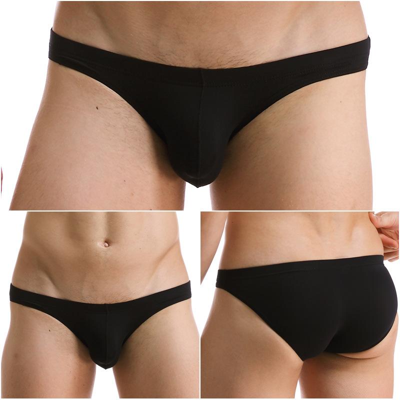 Men's Triangle Underwear Ultra-thin Ice Silk Transparent Comfortable and Sexy Adult Low Waist