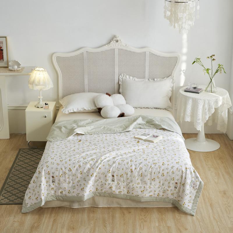 Lion Crocodile Summer Quilt 100% Cotton Kawaii Cartoon Animal Pattern Skin-friendly Air Conditioner Quilted Quilt for Boys Girls