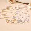 Infinity Symbol Moissanite Necklace, 18K Gold-Plated Sterling Silver Clavicle Chain for Women