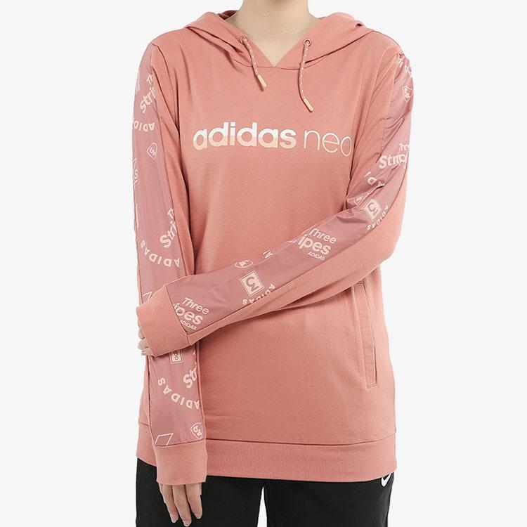 Adidas Neo Logo American Style Hoodie Women Hoodies Bright-Pink FK6929