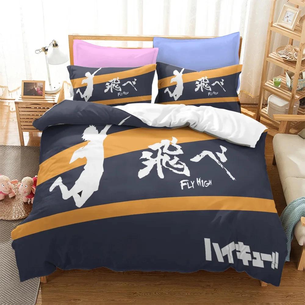 Comforter Haikyuu! Single Boys 3D Printed Queen King Size Bedroom Bedding Set Bed Set
