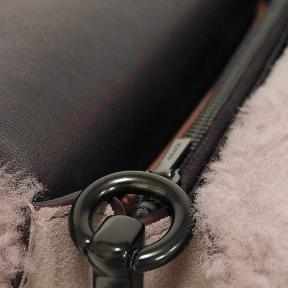 Used 9726 Tabby Pillow 26 6807 7921 C Logo Calfskin Suede 2WAY C Mark Shearling Dusty Rose Women's from Japan AUTHENTIC