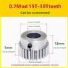 0.7 Mod 10-15T 16T 17T 18T 19T 20T 15Teeth Metal Carbon Steel 4OCr Cylindrical Spur Gear Drive Toy Car Motor Engraving Machine