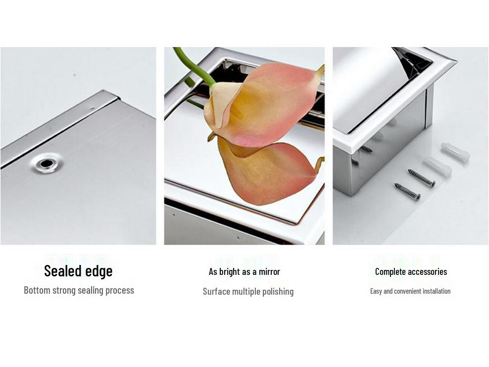 Stainless Steel Concealed Wall-Mounted Double Roll Tissue Holder