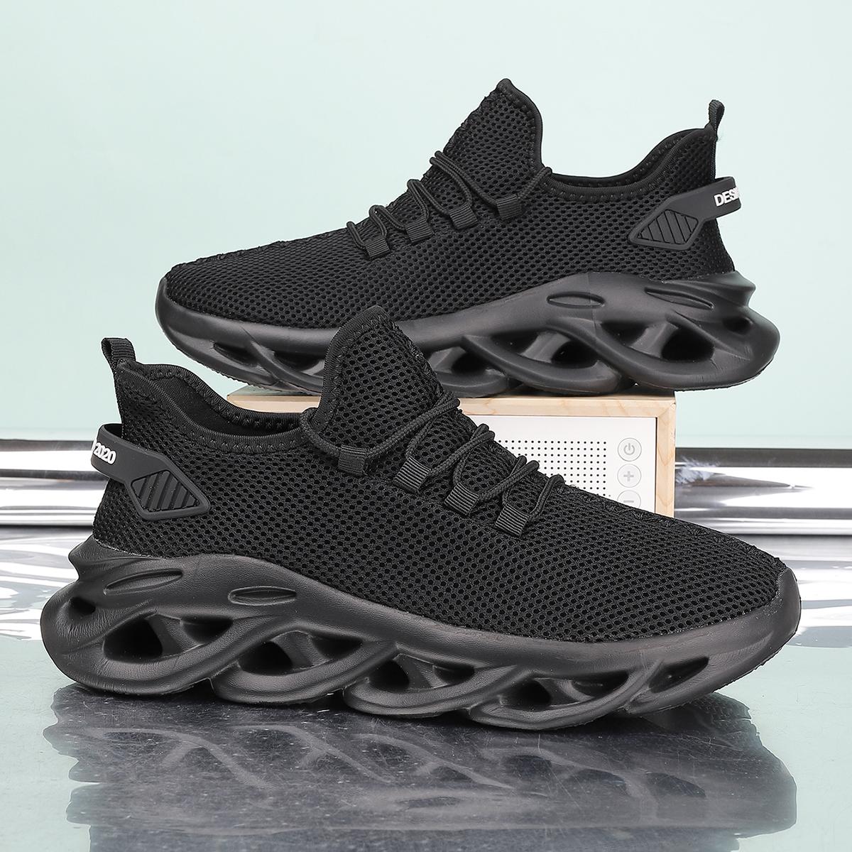 

Модные сетчатые женские и мужские кроссовки, повседневная обувь для мужчин, дышащая летняя обувь унисекс, легкая обувь для бега 39 чёрный