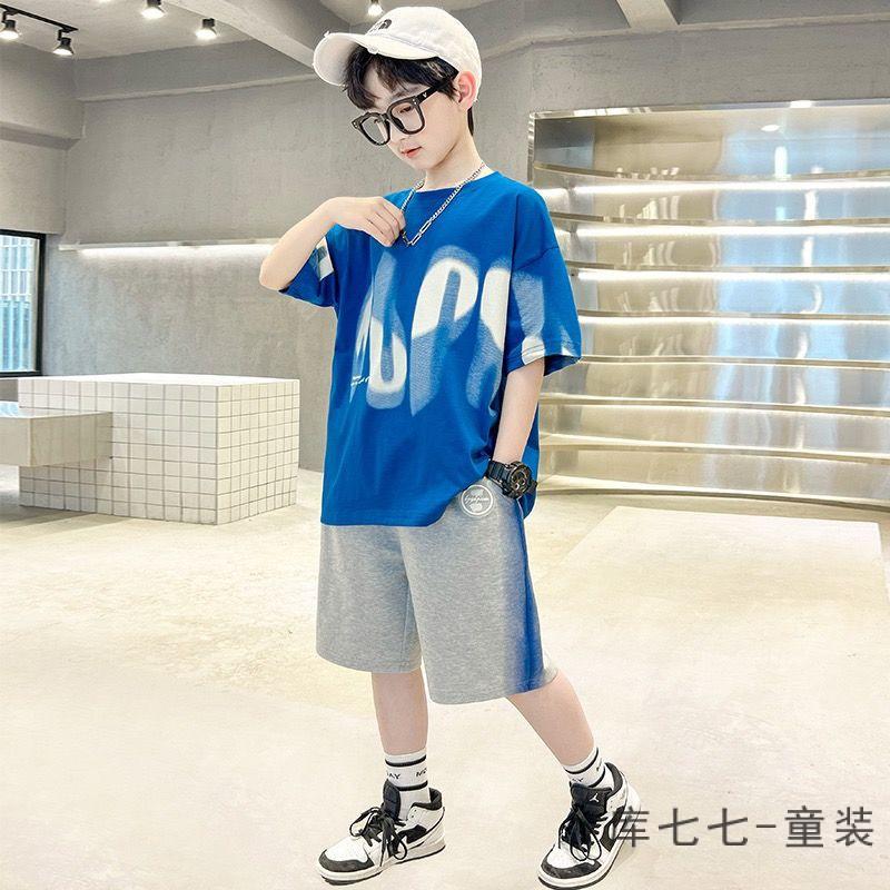 Красивый летний комплект для мальчика с коротким рукавом и шортами 150