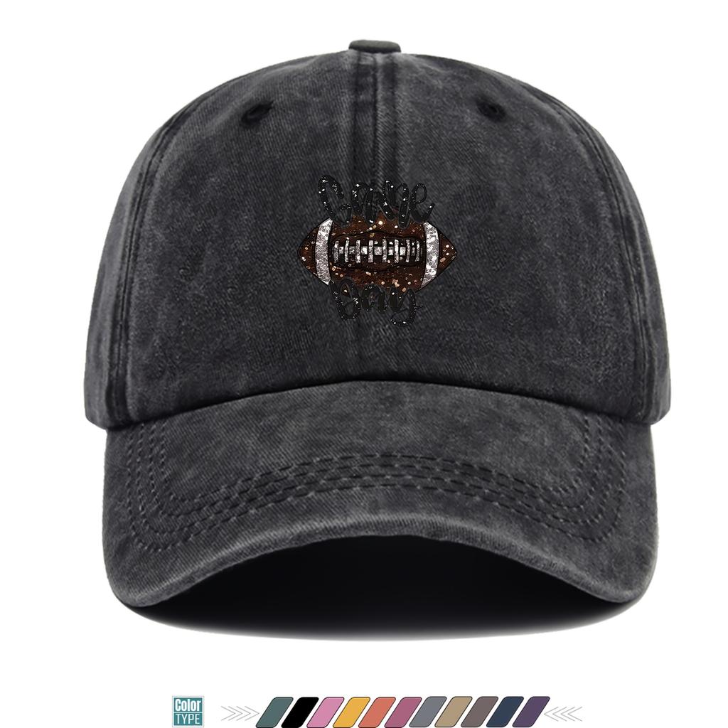 Trendy Retro Shining Football Print Baseball Cap with a Minimalist Design Suitable for Stylish Unisex And Women This Trucker Dad