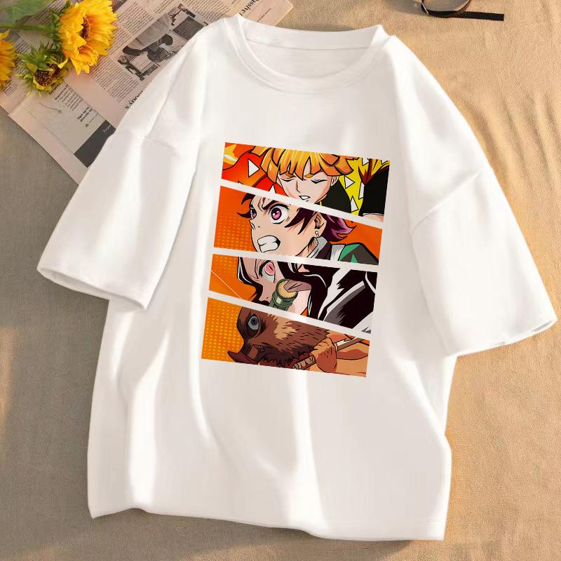 Demon Slayer Anime T-shirt Kimetsu No Yaiba Unisex Pattern T-shirt Summer Casual Cartoon Streetwear Anime Fashion Gift