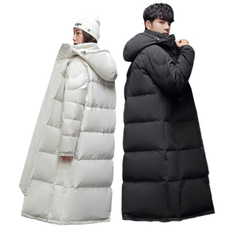 Men's Winter Hooded Down Jacket - Thick, Warm, Fashionable, Long Style for Couples