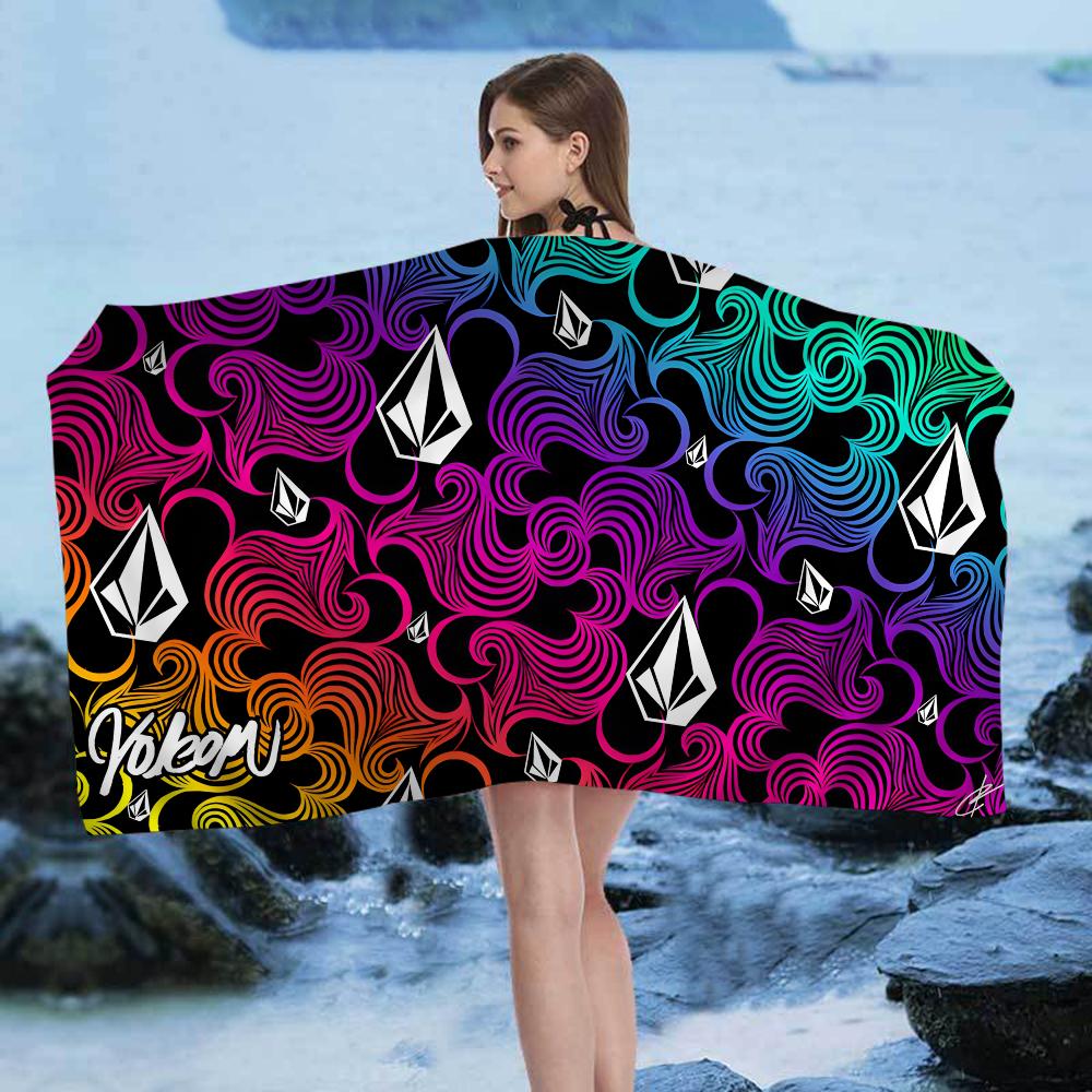 V-VOLCOM LOGO Grandi Asciugamani da Spiaggia in Microfibra Asciugatura Rapida Asciugamano Sabbia Asciugamani da Spiaggia Asciugamano da Piscina per Viaggio Nuoto Piscina Yoga