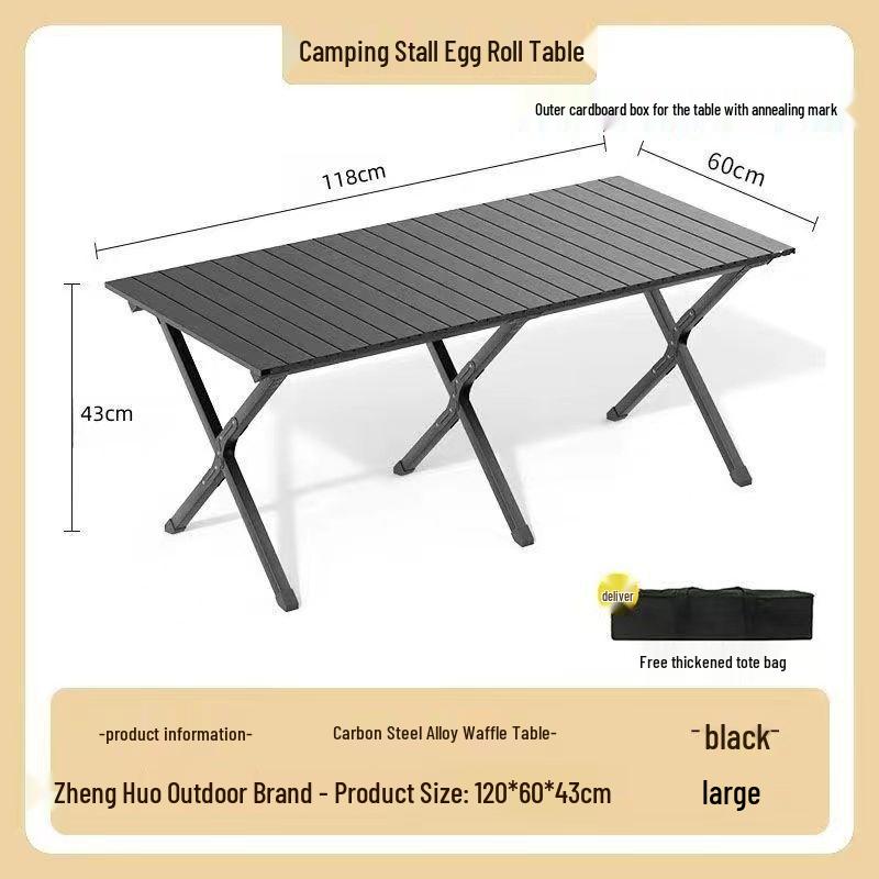 Portable Outdoor Folding Egg Roll Camping Table and Chair Set for Picnic and Barbecue