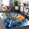 Tennis Racket,Tennis Ball Pattern Printed Chair Mat -Decorative Mats for Office Tables,Coffee Tables - Durable and Fashionable Carpet0331048