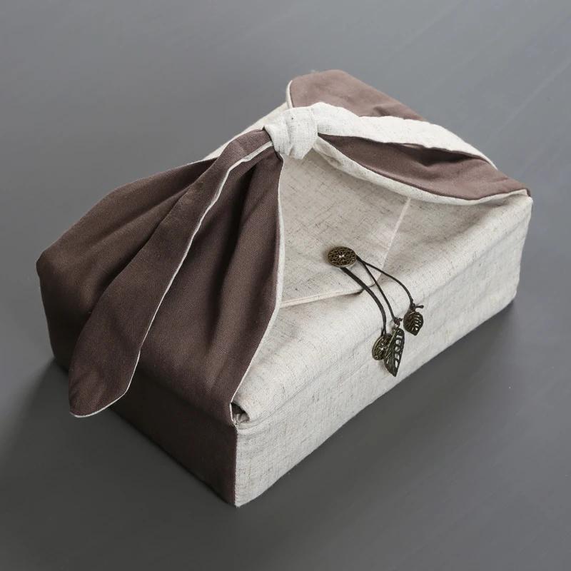 Портативный походный китайский стиль чайная утварь сумка для хранения ручной работы льняная ткань быстрая чашка чайный чехол для чайника чайный поднос 6237₽