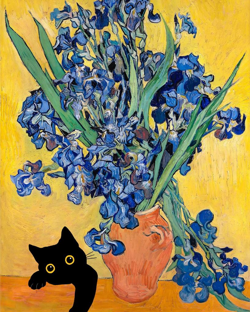 Van Gogh Black Cat Sunflowers Funny Art Matisse Monet Canvas Painting Posters And Prints Wall Pictures For Living Room Decor