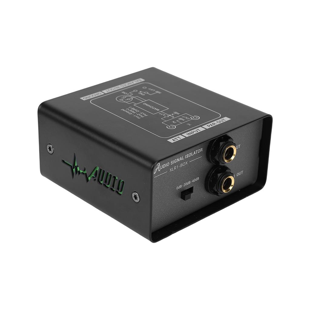 Sound Interface Ground Loop Isolator 3 Speed Gain Adjust Portable Signal Isolator Noise Reducer for Microphone Mixer