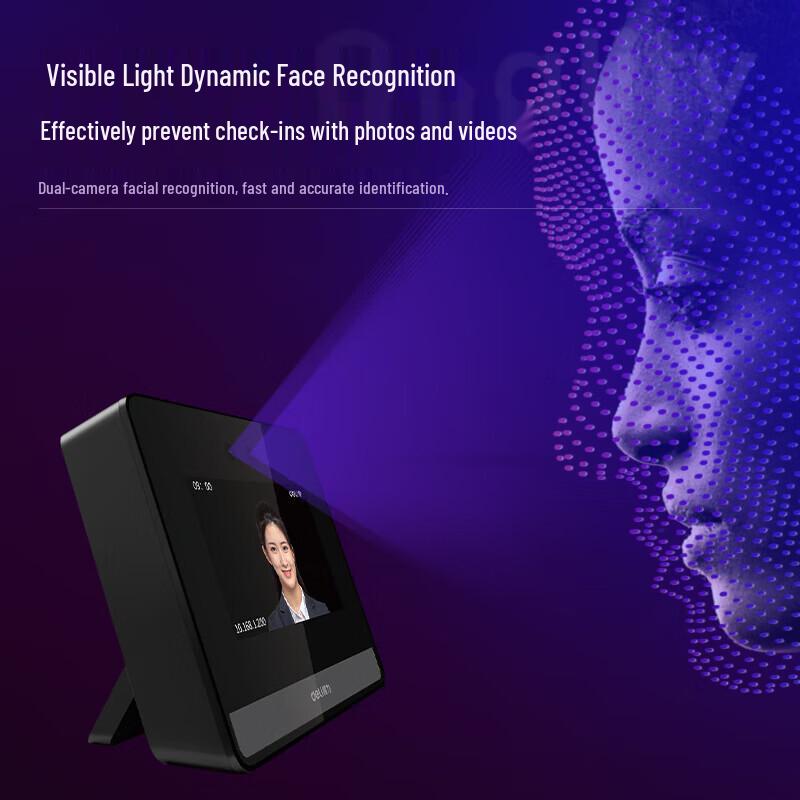 Deli DL-D2 Wireless Face Recognition Time Clock CN Plug (adapter Included)