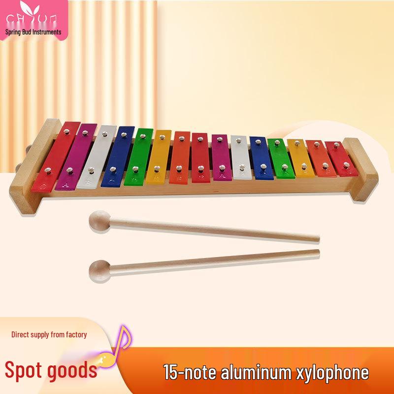 15-Note Aluminum Xylophone - Colorful Orff Instrument for Kindergarten & Early Education Aluminum Plate Xylophone