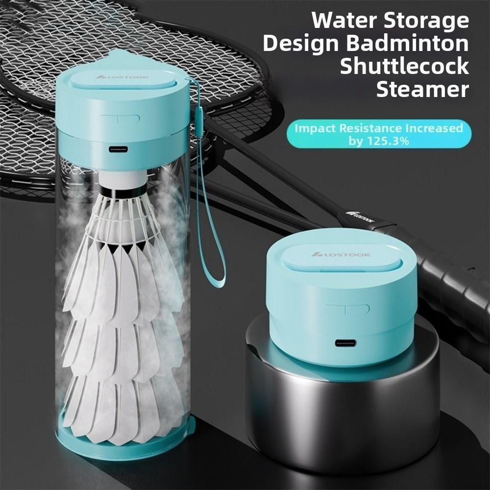 Efficient Shuttlecock Humidifier Steam Air Rechargeable Badminton Ball Steamer Blue White Keeps Moisturizing