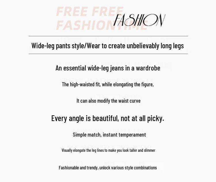 Women's High-Waisted Black Denim Wide-Leg Pants - Autumn Slim-Fit, Petite Loose, Floor-Length Casual Trousers.