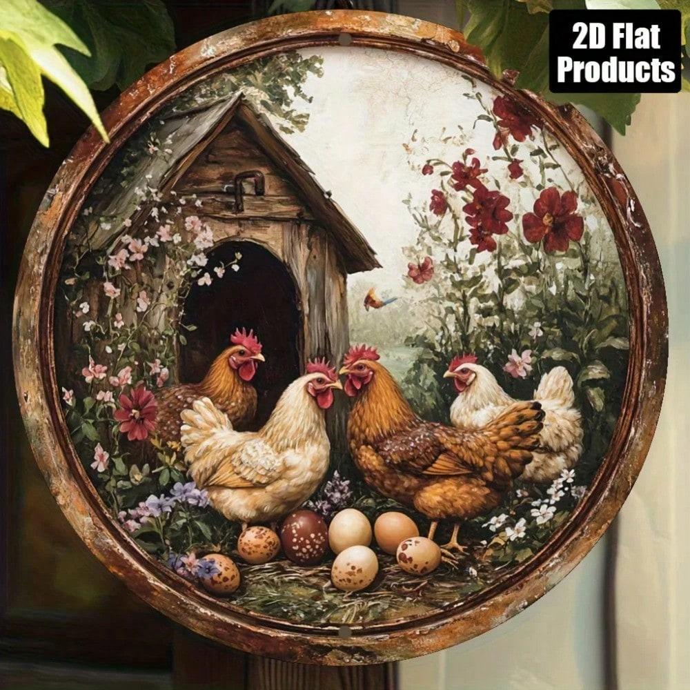 Round Metal Wall Panel for Living Room Hallway & Bar