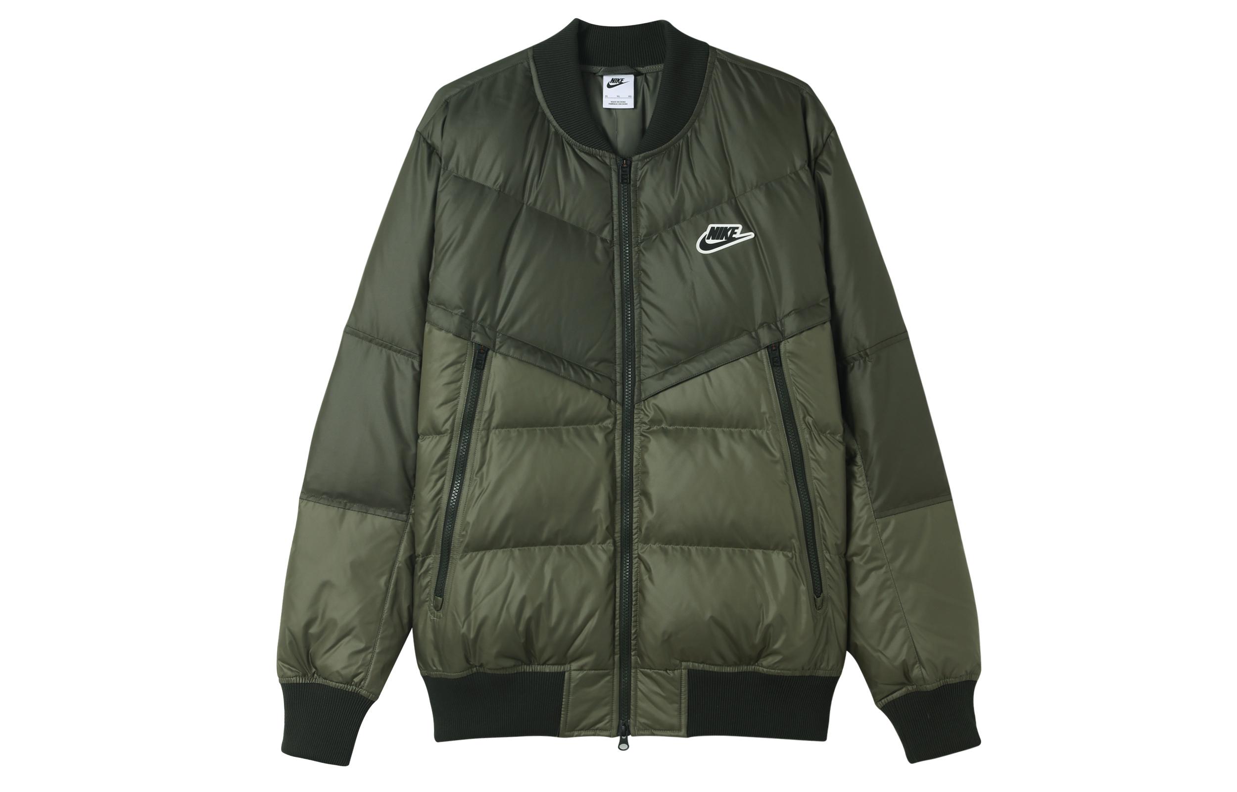 Nike Down Jackets Men s Green Baseball Collar Moderate DV4275-380 L