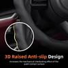 Suitable for Skoda Steering Wheel Cover with Wavy Sports Design, Breathable Leather, Segmented, Non-Slip, Sweat-Absorbent Protection for Octavia,