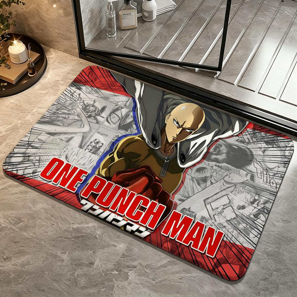 Anime-One-Punch ManS Floor Mat Bedroom Carpet, Bathroom Foot Mat, Doormat, Non-Slip Absorbent Multi-Use