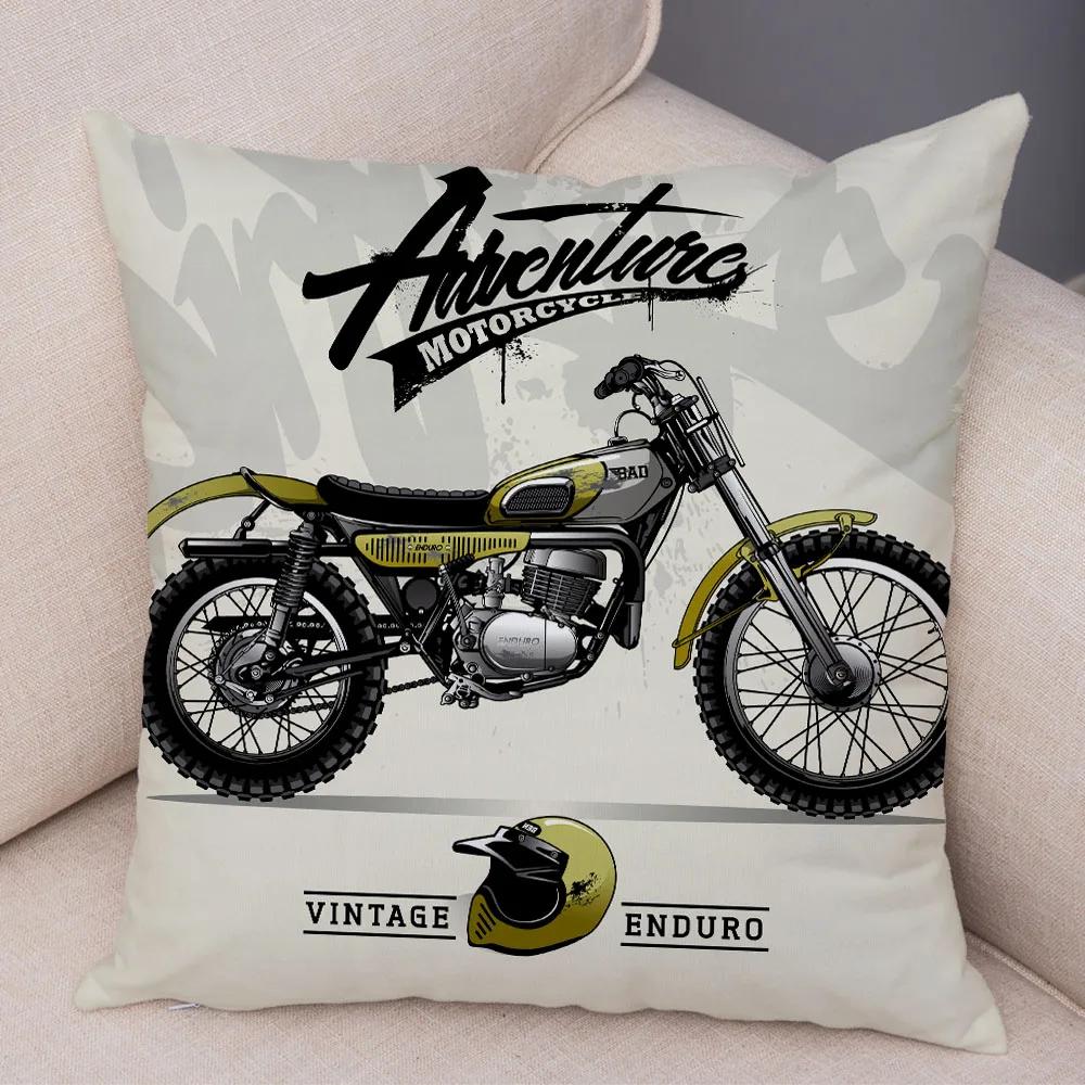 Super Soft Plush Cushion Cover 45x45cm Cartoon Motorcycle Pillowcase Decor Car Printed Pillow Case for Home Sofa Children Room