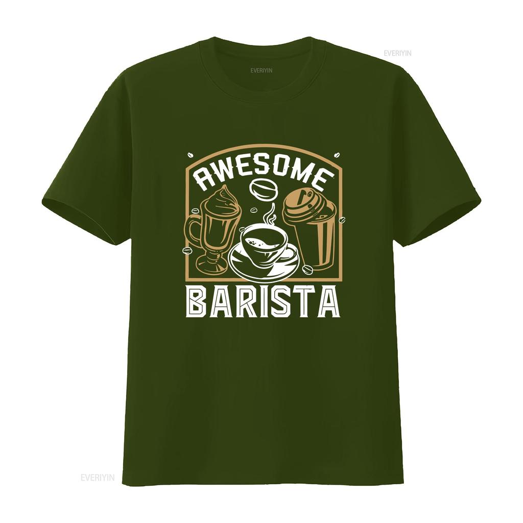 Barista T Shirt Fun for Vintage Washed Streetwear Breathable Unisex Stretched Fashion Slightly Versatile Soft Homme Casual