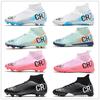 High-Cut Football Cleats Men Women Training On Artificial Turf Lightweight TPR Sole Soccer Shoes