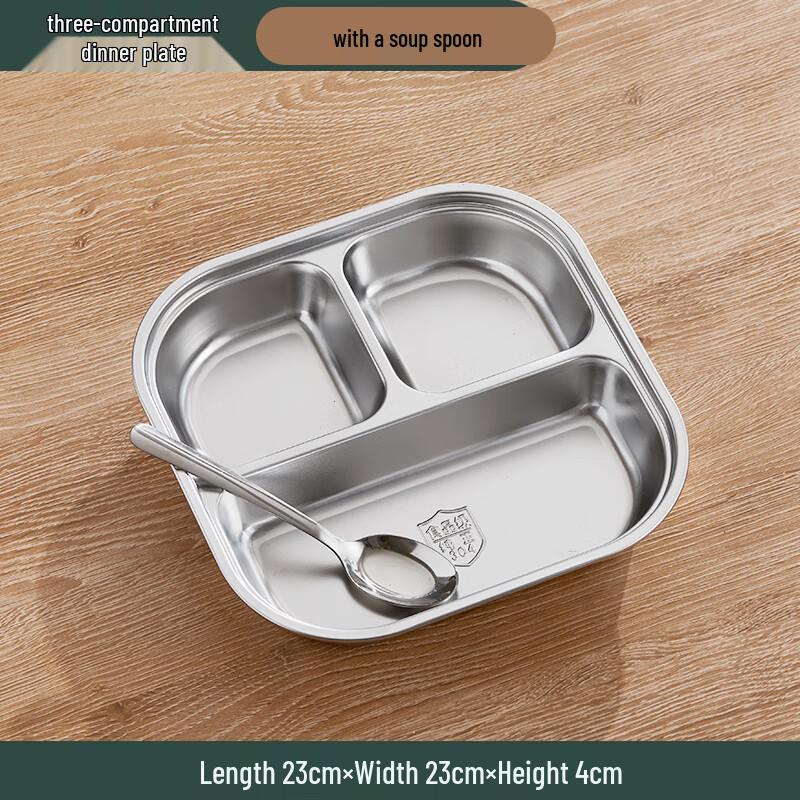 Wuhe Stainless Steel Divided Dinner Plate