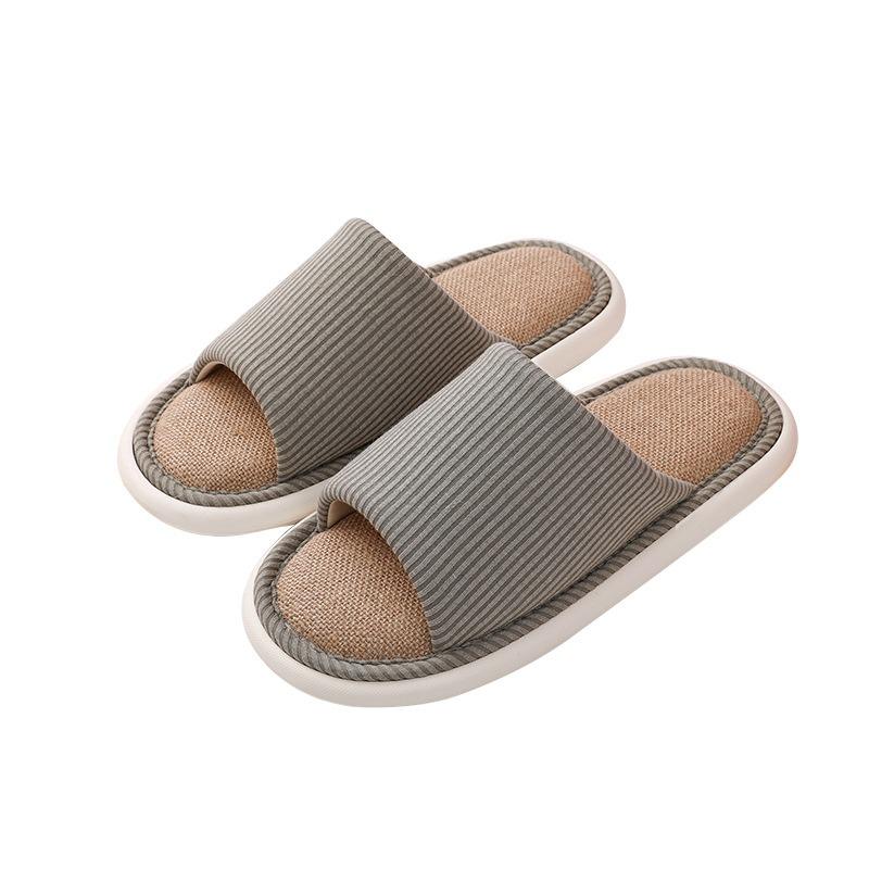Japanische Leinen Hausschuhe Damen leise Indoor Paar Zuhause Holzboden weiche Sohle atmungsaktiv Sommer vier Jahreszeiten kühle Hausschuhe Herren