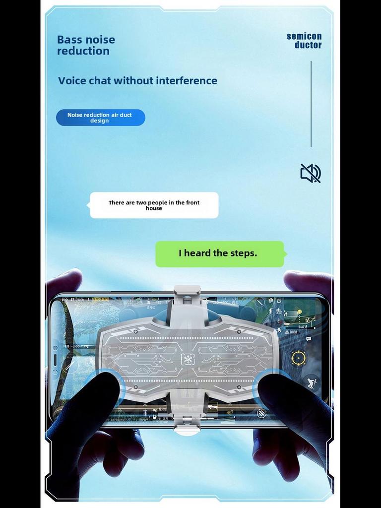 Smartphone-Kühler mit zwei Lüftern, bunten Lichtern und Digitalanzeige