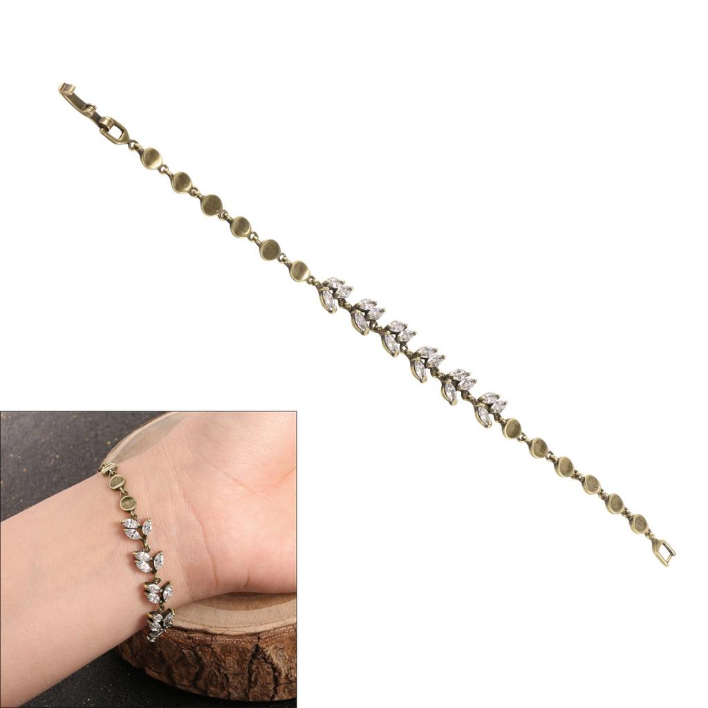 Elegant Sturdy Alloy Bracelet with Antique Silver Rhinestones and Brass Designs Portable Accessory for Everyday Wear