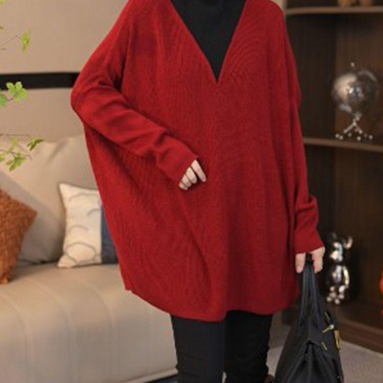 2025 New European-Style Ribbed High Neck Long Sleeve Top for Women - Loose, Slimming Fit