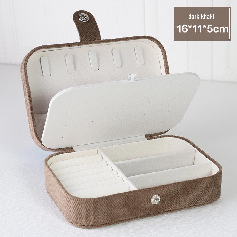 Double Layer Large Capacity Flannel Jewelry Box for Earrings, Necklaces, and Rings