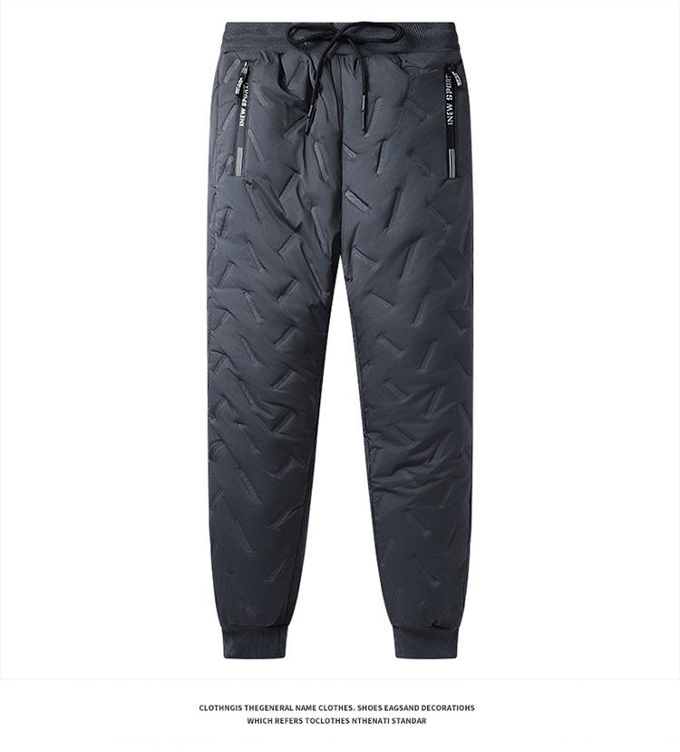 

Men s Winter Lambskin Jacket & Cotton Pants Set with Stand Collar and Thickened Velvet Vest M