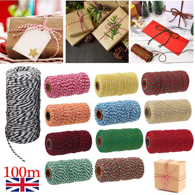 

100 м хлопковая шпагатная нить для упаковки рождественских подарков, бирки