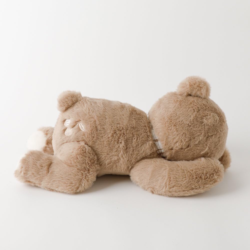 Sleeping Bear Plush Toy Dog Fluffy Large for Small Dogs Monchéri Monchéri (Beige/FREE) (Sleeping Toy)