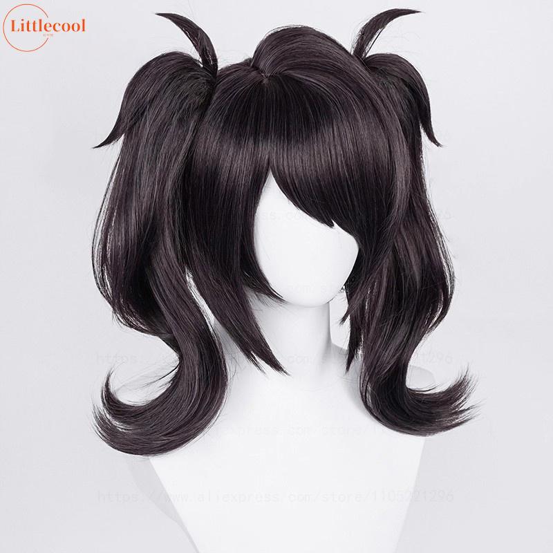 Parrucca Cosplay di Alta Qualità Gioco Ame Angel-chan Coda di Cavallo Nera con Clip Capelli Sintetici Resistenti al Calore OMG Parrucche Anime Ame-chan + Cuffia per Parrucca