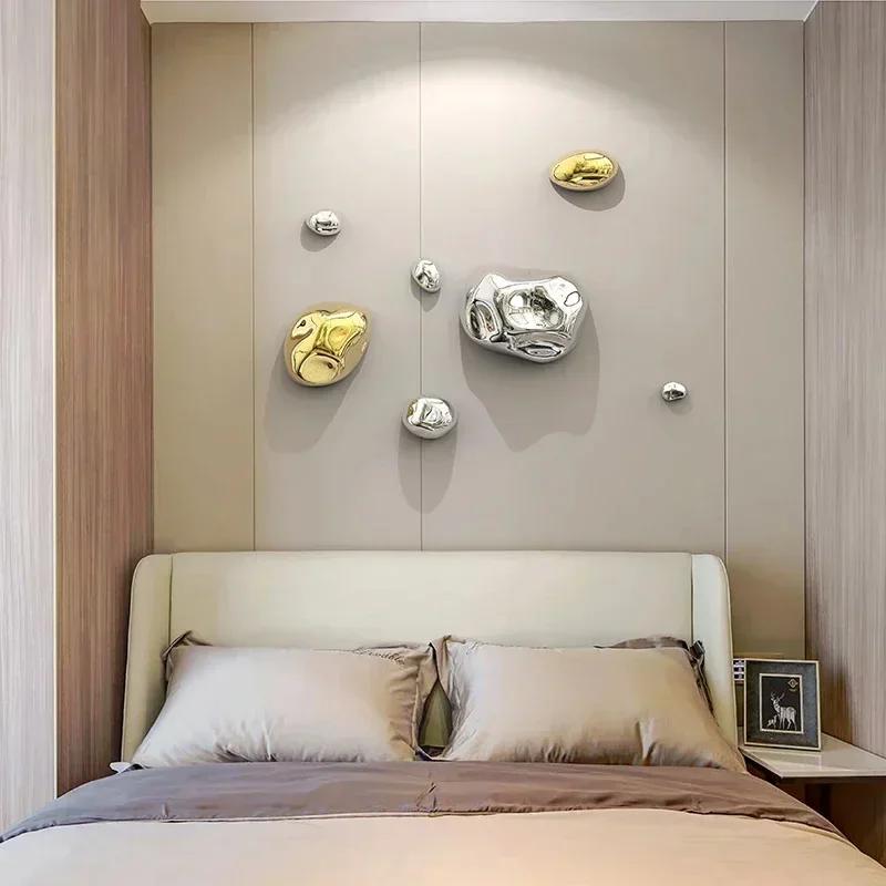 Wall Decoration Stone 3D Golden Stone Wall Background Display Plating Simulation Stone Pendant Wall Hanging Ornaments Room
