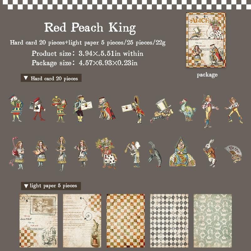 25 pcs Alice theme DIY collage dceorative paper Scrapbooking Material handmade Diary Album Junk Journal Supplies