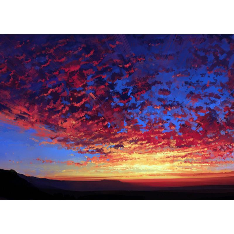 

Free Shipping Sunrise Landscape Oil Painting Poster for Dorms, Cafes, Bedrooms, and Bars – Decorative Wall Art with Frame White card paper (non-adhesive) 30*42 cm