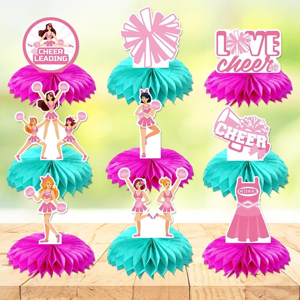 Birthday Themed Cheerleading Party Desktop Paper Honeycomb Decoration Ornament